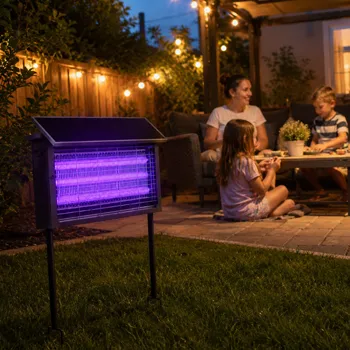 BugZapp mounted outdoors in a customer's backyard